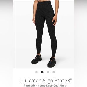 Lululemon Align Leggings 28” - Size 4 - Formation Camo Deep Coal Multi